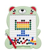 Btop® Creative Magnetic Bead Drawing Board for Kids | Bear Shape Educational Learning Toy with Magnetic Pen & Colorful Beads | Reusable Writing & Pattern Making Board (80 PCS) - Image 3