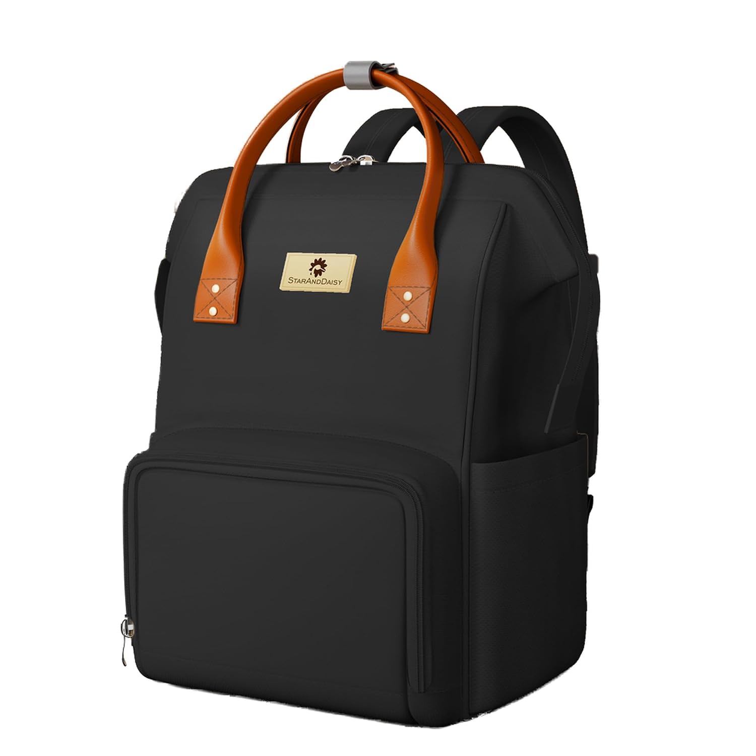 61j9TybX9wL._SL1500_.jpg StarAndDaisy Diaper Backpack For Mothers For Travel/Diaper Bags For Mom With Multi Compartments, Insulated Bottle Pockets, Waterproof, Ultra Soft Oxford Fabric, 24Lt Capacity - Black - Image 1
