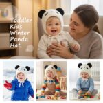 SNOWIE SOFT® Panda Styling Toddler Baby Cap 6-36 Months, Warm Plush Knitted Beanie Winter Cap for Baby Girl Boy with Chin Strap and Cute Ears for Ear Protection, Cozy Outdoor Hat Christmas Gift - Image 7