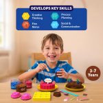 Skillmatics Sandeezy Pretend Play – Desserts, Mess-Free Sand Set | Sensory Toy with Moulds, Tools & Toppings for Kids, Non-Toxic, Indoor Activity, Screen-Free Gift for Ages 3, 4, 5, 6, 7 - Image 7