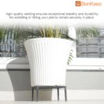BonKaso Square (Pack of 8) Metal Plant Stand for Balcony & Garden (25.4x 25.4 x 12.7 cm) | Flower Pot Holder for Indoor & Outdoor Use | Decorative Planter Stand for Living Room & Home Decor- Black - Image 5