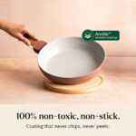 Ember Cookware Arcilla Ceramic Frying Pan 24 cm | 5-Year Warranty | 75% Less Oil Usage | Lightweight, Non-Toxic Non-Stick Ceramic Frypan | Matching Handle- Gas Compatible | ISI Certified | Terracotta - Image 3