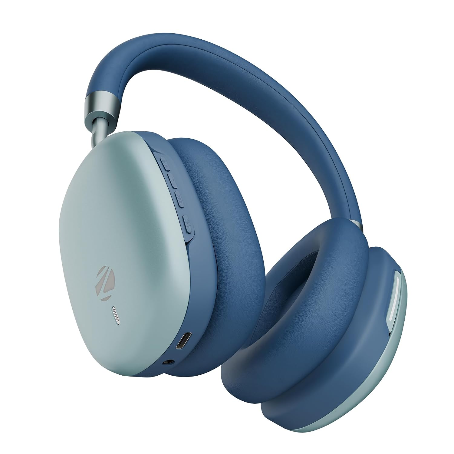 61jSiM-HbJL._SL1500_.jpg Zebronics Silencio 200T Wireless Headphones, Hybrid ANC 48dB, Upto 100Hrs Playback, 40mm Drivers, Dual Mic ENC, BT v6.0, Gaming Mode, Dual Pairing, Touch Controls, App Support, AUX, Blue - Image 1