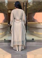 GoSriKi Fendy Glass Embroidered A-Line Kurta with Palazzo for Women | Fendy Glass Grey | Kaftan Sleeve | Round Neck | Ethnic Wear Casual Wear - Image 2