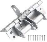 Self Closing Door Hinge Heavy Duty Adjustable Spring Door Closer Soft Close Hinges Auto Close Door Hinge for Wooden Door Home Office Security Door Hardware (Silver)
