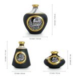 ExclusiveLane Terracotta Pots Flower Vases for Living Room Terracotta Decorative for Home & Decorative Vase for Home Decor (13.4 cm x 13.4 cm x 14.9 cm, Jet Black, Golden & White) - Image 3