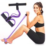 Meerali Creation Multifunction Tension Rope, 6-Tube Elastic Yoga Pedal Puller Resistance Band, Natural Latex Tension Rope Fitness Equipment, for Abdomen/Waist/Arm/Leg Stretching Slimming