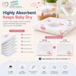 MOM CARE 6 Layer Muslin Baby Washcloth Napkins for Newborn Baby, Ultra Soft Reusable Cotton Face Towels, Highly Absorbent Burp Cloth Feeding Wipes for Babies, Pack of 5 - Image 2