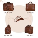 Leather World 15.6 inch Vegan Leather Professional Laptop Messenger Bag MacBook Office Bag Dual Compartment with Expandable Bottom Used Shoulder and Handbag for Men and Women - Image 6