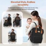 StarAndDaisy Diaper Backpack For Mothers For Travel/Diaper Bags For Mom With Multi Compartments, Insulated Bottle Pockets, Waterproof, Ultra Soft Oxford Fabric, 24Lt Capacity - Black - Image 7