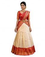 ZITON Women Indian Traditional Kanjivaram Silk Pure Zari Weaving Lehenga Choli and Work Dupatta With Blouse - Image 2