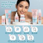 Glamveda Korean 7 Step Skincare Kit for Women | Rice & Ceramide Routine | Gift Box | Skin Brightening, Anti-Ageing | Face Wash + Toner + Moisturizer + Serum + Mask + Sunscreen+ Under Eye Cream - Image 7