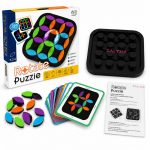 Rotate Puzzle Brain Teaser Board Game with 24 Rotating Pieces, 40 Challenge Cards, Educational STEM Learning Toy, Logic Puzzle for Kids, Teens & Adults, Family Game