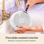 Ember Cookware Arcilla Ceramic Frying Pan 24 cm | 5-Year Warranty | 75% Less -Oil Usage | Lightweight, Non-Toxic Non-Stick Ceramic Frypan | Steel Handle- Induction & Oven Compatible | Grey - Image 6