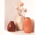 PUREZENTO Rustic Ceramic Bud Vase - Set of 3 | Centerpiece & Showpiece for Home Decor, Living Room, Bookshelf & Tabletop Styling | Decorative Vase for Pampas Grass, Dried & Artificial Flowers - Image 5