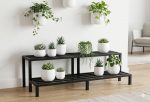 IRON LANDS OAK 2 Step 40 inch Spectacular 3.3 Feet Heavy Duty Metal Rust-Free Perfect Plant Stands Display Rack Indoor & Outdoor for Your Home Balcony Hotel and Garden Decor (Black) - Image 3