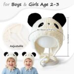 SNOWIE SOFT® Panda Styling Toddler Baby Cap 6-36 Months, Warm Plush Knitted Beanie Winter Cap for Baby Girl Boy with Chin Strap and Cute Ears for Ear Protection, Cozy Outdoor Hat Christmas Gift - Image 2