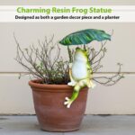 HASTHIP® Resin Frog Statue Garden Decor Planter Flower Pot Zen Desk Decor - Image 3