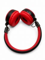 Wireless Bluetooth & Wired Stereo Headphones, Foldable On-Ear Headset with 3.5mm Jack, HD Sound & Soft Ear Cups for Mobile & Laptop (Red and Black Wireless Headphones) - Image 3