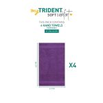 Trident Soft Comfort Air Rich Towel 100% Cotton Hand Towel for Daily use, 500 GSM Highly Absorbent Towels for Men/Women, 4Pc Hand Towel Set (41 cm X 66 cm), Plum - Image 7