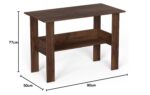Furniture Café Modern Computer Desk with Storage Shelf – Study Writing Table for Home Office and Bedroom (Wenge) - Image 2