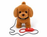 Remote Control Walking Dog Toy Interactive Battery Operated Puppy Plush Soft Moving Tail Electronic Pet Toy for Kids Boys Girls Educational Fun Gift