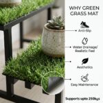IRON LANDS Hulk 2 Step 35in with Green Grass Metal Pot Stand |Supports Up to 200 Kg| Artificial Grass Mat Included for Balcony, Indoor Outdoor Garden Display Home Decor (Black) - Image 4