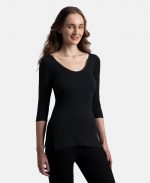 Jockey 2543 Women Super Warmth Super Combed Cotton Rich Brushed Three Quarter Sleeve Thermal Top with StayWarm Technology - Image 2