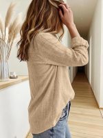Women's Korean Style Cotton Linen Shirt Full Sleeve Casual Office Wear - Image 4