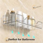 2Pcs Transparent Acrylic Bathroom Shelf | No-Drill Wall Mounted Bathroom Organizer for Shampoo, Conditioner & Skincare | Rustproof Shower Shelf for Bathroom, Kitchen & Wash Basin - Image 5
