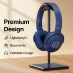 pTron Studio w/ 60Hrs Playtime, Wireless Over-Ear Headphones with HD Mic, Dual-Device Pairing, Immersive Sound, 40mm Drivers, BT5.4, 3.5mm Aux Port, TF Card Slot & Type-C Fast Charging (Blue) - Image 10