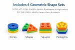 Brand Conquer Toy for Toddlers | Pull Along Shape Sorting & Stacking Puzzle with Hammer | Geometric Blocks Educational Toy | Montessori Early Development Gift for Boys (3-in-1 Learning Train) - Image 3