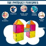 Wembley Magnetic Tiles for Kids Toys for 3 + Year Old Boy | Magnetic Blocks for Kids for 2-5 Years | STEM Learning Educational Magnet Building Blocks Brain for Kid - 10 Pcs - Image 4