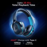 boAt Rockerz 425, ENx Tech, ASAP Charge, 25H Battery, Dual Pair, Stream Ad Free Music via App Support, Bluetooth Headphones, Wireless Over Ear Headphone with Mic (Oceana Blue) - Image 3