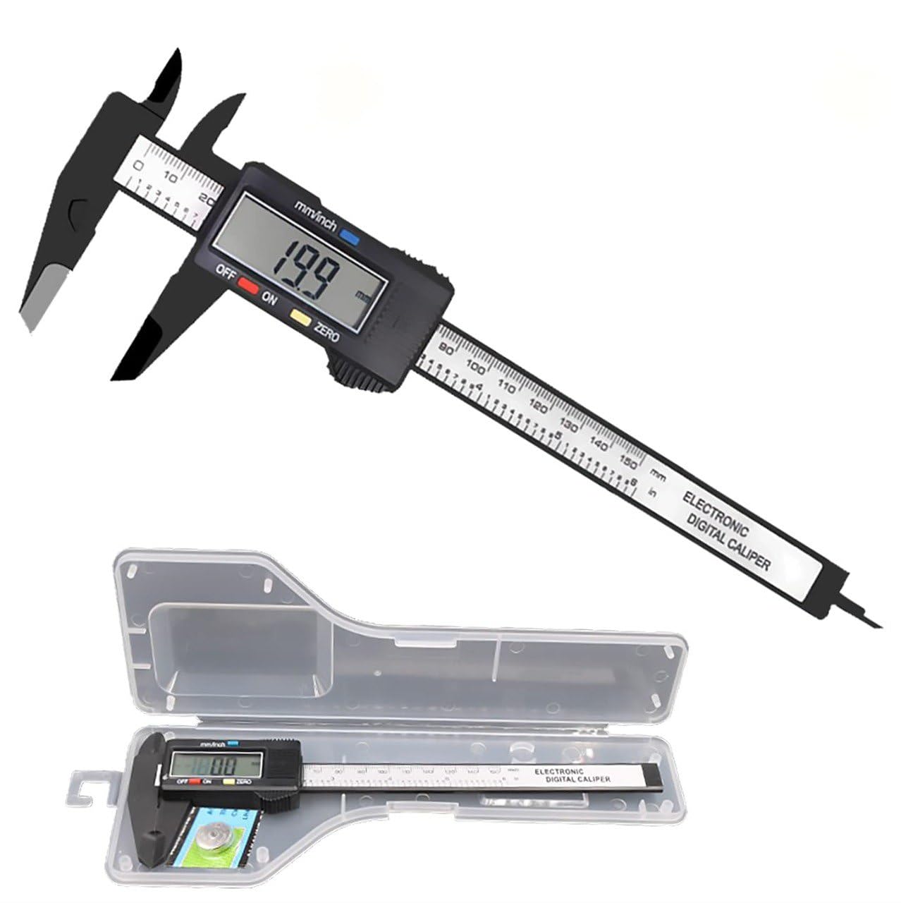 61mt7qM81rL._SL1280_.jpg Plastic Vernier Caliper 150mm (6 Inch), Lightweight Precision Measuring Tool for School, Lab & DIY Use - Image 1