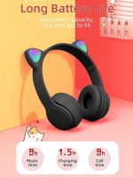 Daemon Cat Ear Headphones, Wireless Bluetooth Over-Ear Kids/Adults with Mic, Multi New Black - Image 6