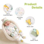 SNOWIE SOFT® 5Pcs Set Dinosaur New Born Baby Clothes 0-3 Months with Cotton Long Sleeve Top and Pants, Gloves, Socks, Bear Ear Hat, Infant Clothes 0-3 Months New Born Baby Gifts Shower Gift - Image 3