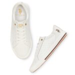 U.S. Polo ASSN. Heidi 2.0 White Sneakers Shoes with Quilting Detail