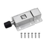 Mini Door Spring Lock – Automatic Latch Bolt with Spring Loaded Security – Stainless Steel Sliding Door Barrel Lock – Bolt Ring-Pull Spring Loaded Latch with Security Hardware