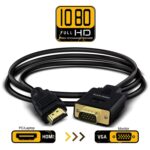BLACK CROWN HDMI To VGA 6 Feet HDMI Cable, Uni-Directional HDMI Computer To VGA Monitor Cable (Male To Male) Compatible For Computer, Desktop, Laptop, PC, Monitor, Projector, HDTV. (1.8)(Black) - Image 2