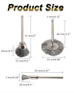 DIY Crafts 6 Pcs,Buffing Wheel Brush Set, Wire Brush Set 1/8" Pen Wire Brushes Steel Wheel Steel Cleaning End Brushes Pen Wire Brush Rust Paint Removal Bits Polishing Rotary Tools (6, Metal Wire) - Image 8