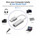 Sounce USB to 3.5mm Female Adapter, USB Headphone Audio Jack External Stereo Sound Cable Cord Splitter for MacBook, Laptop, Linux, PS4, Headset - Grey - Image 7
