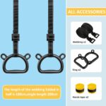Proberos® 1 Pair Kids Gymnastic Rings, 400 Kg Loading Robust Gymnastic Ring, Home Fitness Equipment, Indoor and Outdoor Pull-up Bar, Home Exercise, Adjustable Gymnastic Ring 200 cm for kids under 1.4M | Ring, Home Fitness Equipment, Indoor and Outdoor Pull-up Bar, Home Exercise, Adjustable Gymnastic Ring 200 cm for kids under - Image 3