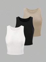 Toochki Tops for Women Crop Top for Women's Tank Activewear Tee Sports Western Casual Cotton Camisole Pack of 3 Combo - Image 2