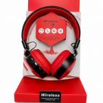 Wireless Bluetooth & Wired Stereo Headphones, Foldable On-Ear Headset with 3.5mm Jack, HD Sound & Soft Ear Cups for Mobile & Laptop (Red and Black Wireless Headphones)