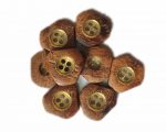 EET Ekta Enterprise Natural Sheesham Triangle Wooden Button with Brass Inside for Clothing, Designer Collection of Ethnic Ware, Ladies Kurties, Sewing, Men Kurta, DIY Art and Craft Pack 50, 15mm - Image 2