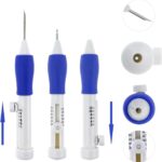 SHIVOM Punch Needle Kit for Beginners | Adjustable Embroidery Punch Pen with 3 Needle Sizes & 2 Threaders | DIY Embroidery, Sewing, Knitting & Rug Punch Tool (Felting Punch Needle Pen Blue) - Image 6
