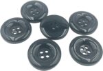 Pack of Buttons Diameter 25 mm,(1 inch) 4 Holed for Sewing and Art and Craft Round Buttons with 4 Holes (Black, Pack of 20)
