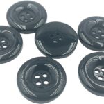 Pack of Buttons Diameter 25 mm,(1 inch) 4 Holed for Sewing and Art and Craft Round Buttons with 4 Holes (Black, Pack of 20)