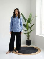 OOMPH! Women Checked Smart Casual Shirt | Women’s Gingham Check Shirts | Full Sleeve Button-Down Casual Westernwear for Women | Smart Fit Office Wear Top - Image 4